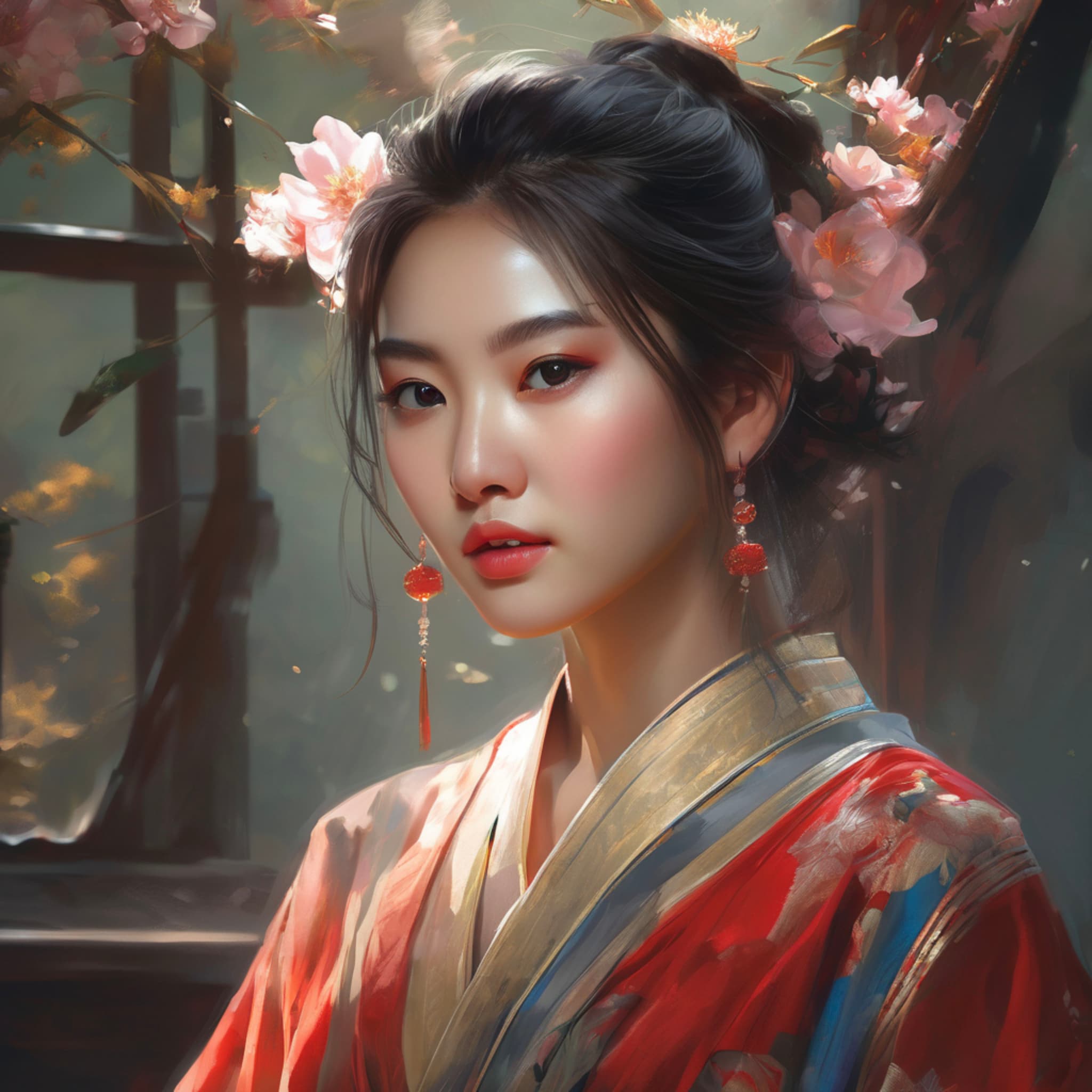 portrait of A beautiful Asian girl. By Ruan Jia and Artgerm and Range Murata and WLOP and Ross Tran and William-Adolphe Bouguereau. Key Art. Fantasy Illustration. award winning, Artstation, intricate details, realistic, Hyperdetailed, 8k resolution.